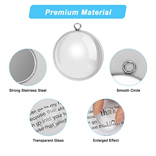 80Pcs Bezel Pendant Trays Blanks 25Mm, Winspeed 40Pcs Silver Stainless Steel Bezel Trays And 40Pcs Clear Glass Cabochon Pendants For Jewelry Making, Diy Blank Pendant Trays Kit For Crafts #TOP3