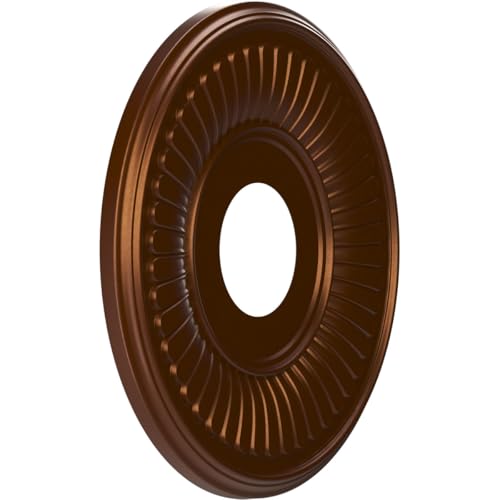 Image of Ekena Millwork CMP13BECDC Berkshire Thermoformed PVC Ceiling Medallion (Fits Canopies up to 5 3 /4 inch), 13 inchOD x 3 1 /2 inchID x 3 /4 inchP, Metallic Dark Copper