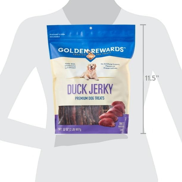 Duck Jerky Premium Treats for Dogs, 32 oz Bag, No Artificial Colors, Flavors, or preservatives, No Corn, Wheat, or Soy