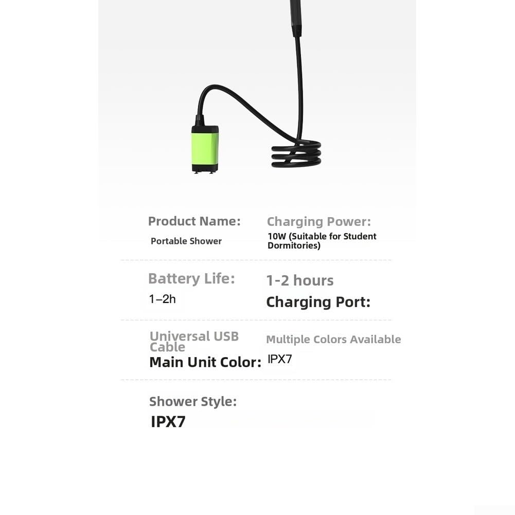Ducha Solar Camping ABS Plástico Recargable USB