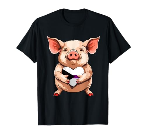 Demisexualität Süßes Schweineherz LGBTQ Demisexual Pride Flagge T-Shirt