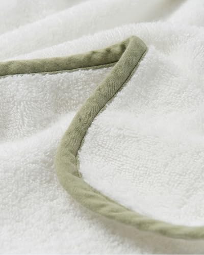 Image of Lalo The Hooded Towel - 100% Organic Cotton, Soft on Sensitive Skin, Cozy & Absorbent, Machine Washable Baby Hooded Bath Towel - Sage
