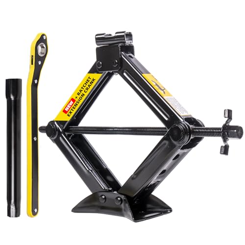 LEADSTAND Scissor Jack is 2tons with Extension crank Labor-saving Design, Thickened Steel Plate. It Can Be Used With Electric Drill, Suitable for Cars and SUV
