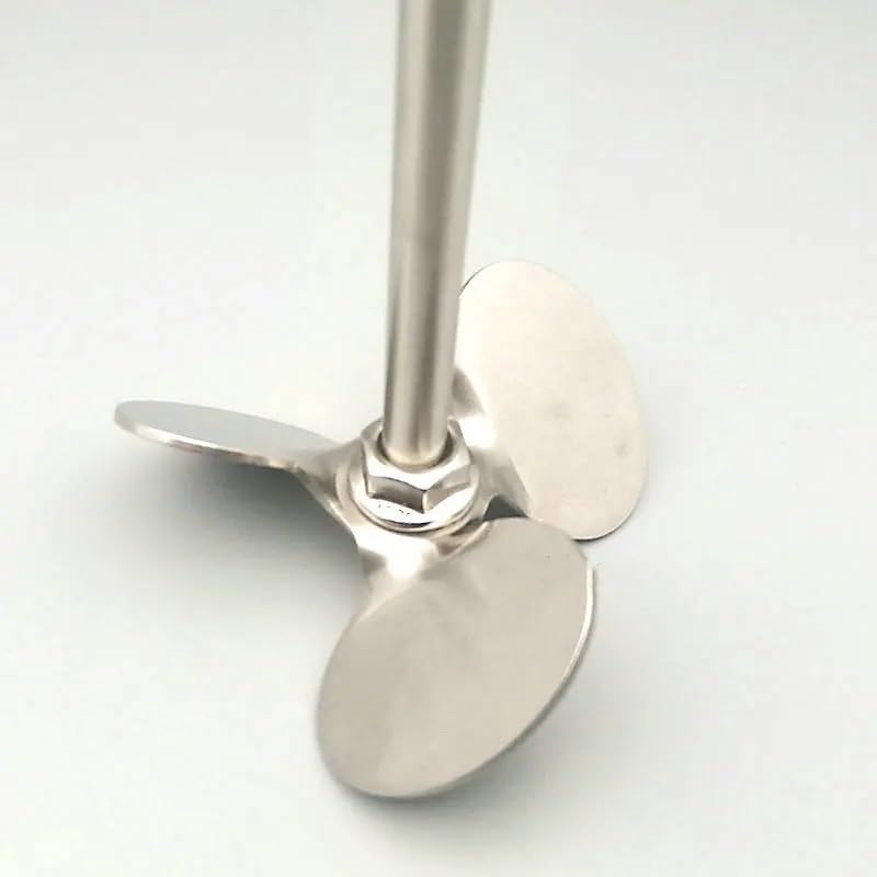 1pc Laboratory Stainless Steel Three-Blade Paddle Stirring Set with Rod - 40mm to 120mm Diameter Blades(120x8x500mm)