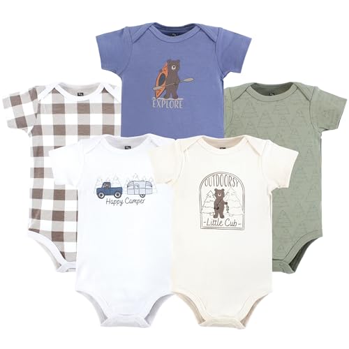 Image of Hudson Baby Unisex Baby Cotton Bodysuits 5-pack