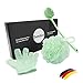 Produktbild BANDIOO 3-teiliges ALL-IN-ONE Beauty-Set, Body Scrub, Peeling Handschuhe, Körper-Peeling, Reinigungsbürste, Skin Scrubber, Wellness Geschenkset, Anti Cellulite, Rücken-Massage-Set