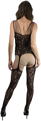 Image of ToBeInStyle Women's Bodystocking Bustier Garter Lingerie Suspender Thigh High Stockings