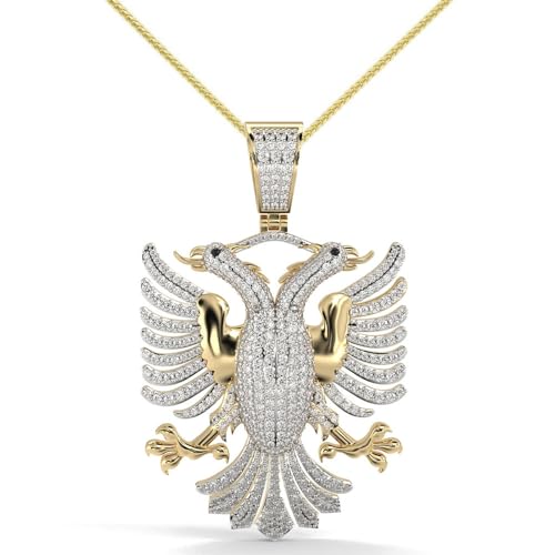 Moissanite Albanian Eagle Pendant