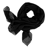 DOLCE ABBRACCIO by RiemTEX ® Schal Damen SWEET LOVE Stola Chiffon Tuch in 30 Unifarben Schals und Tücher Halstücher XXL Chiffontücher in tiefem Schwarz Halstuch für jede Jahreszeit (Pechschwarz)