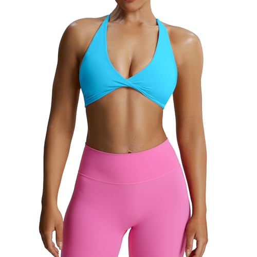 Image of Aoxjox Women's Workout Sports Bras Fitness Metamorph Sienna Twist Bra Yoga Crop Tank