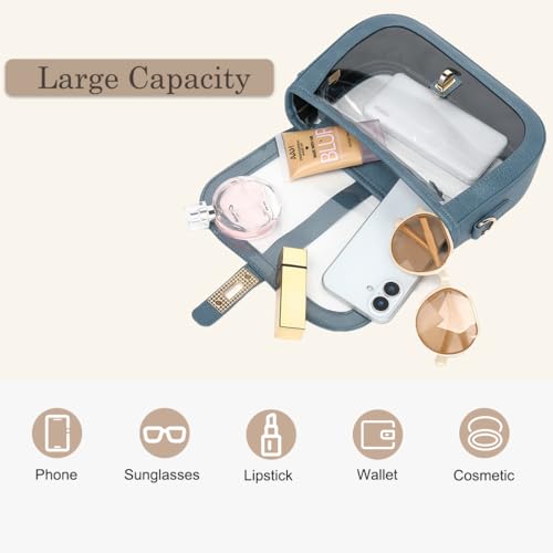 Image of LOXOMU Clear Bag for Stadium Events, Cute Clear Crossbody Bag Stadium Approved, Small Clear Concert Purse for Women