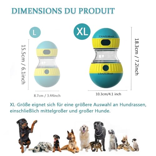 JWTEEE Intelligenzspielzeug für Hunde - Slow Feeder & Puzzle Spielzeug mit Futterfunktion, Denkspiele für Hunde (Hundeball, Spielzeugball, Hundespielzeug) für mittlere und große Hund (Green XL)