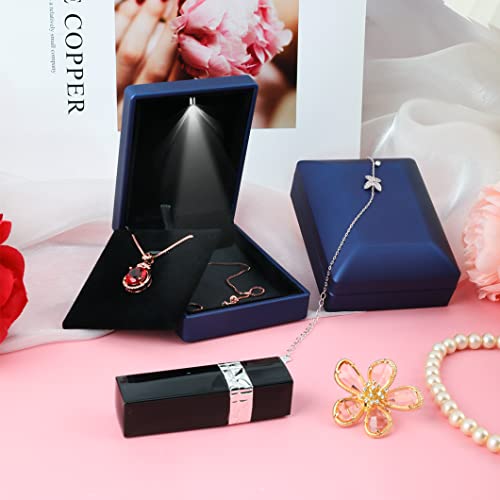 Boîte en forme de carré coffrets cadeaux à bijoux velours - 5