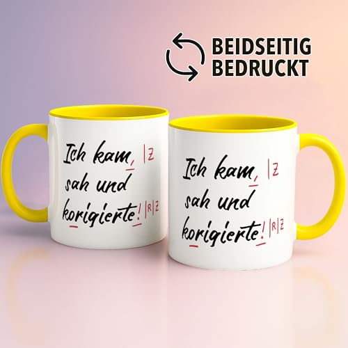 OM3® lustige Lehrer Kaffee-Tasse mit Spruch - Lehrergeschenk Spruchtasse Lehramt Studenten - Keramik Becher - 11oz 325ml - Beidseitig… – Ansicht 2