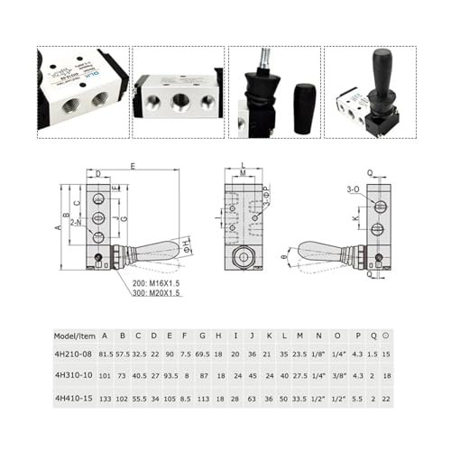 Vanne 5/2 voies commande pneumatique manuelle pour vérin double effet
