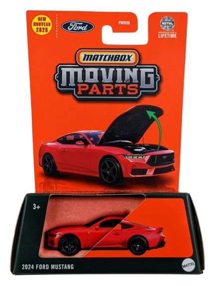Amazon.com: Matchbox Moving Parts, 2024 Ford Mustang, Red, 1:64