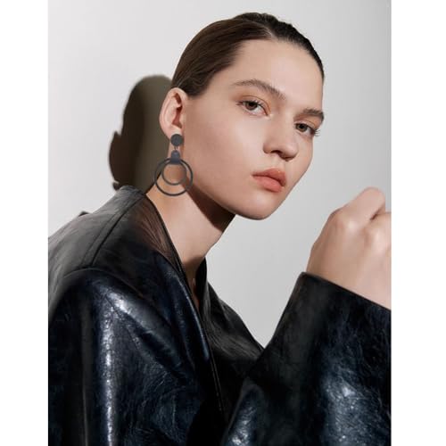 Bohemian Simplicity Wooden Geometry Circle Hollow Lightweight Dangle Drop Earrings Handmade Multi-layer Stud Earrings For Women Jewelry Gifts3