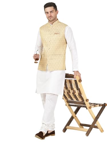 Image of Badoliya & Sons Men's Brocade Zari Nehru Jacket /Waist Coat