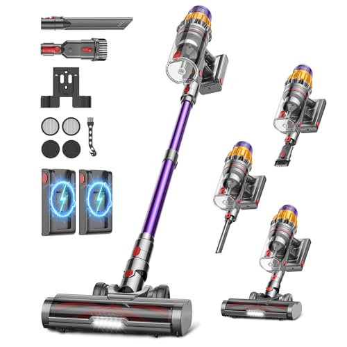 Aspirapolvere Senza Fili con 2 Batterie, 150 Min/600W/ 55KPA/2.0L...