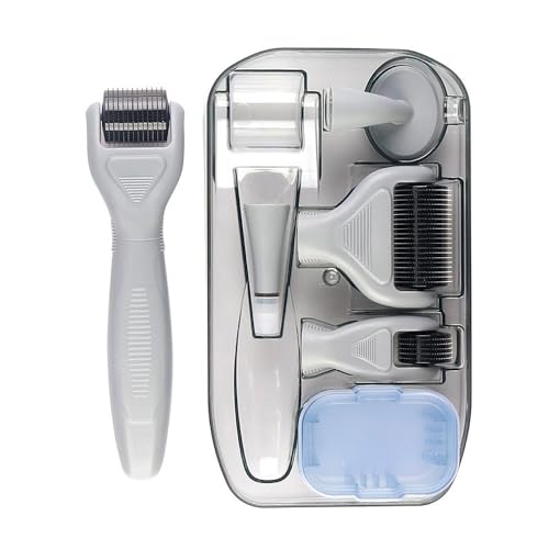 Termalk 6-in-1 Titanium Derma Roller for Face and Body – Kit with Micro-Needles (0.25mm) and (0.3mm) – 300, 720, and 1200 Needles for Men and Women