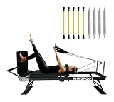 La sólida construcción de este reformador Pilates garantiza una plataforma segura para soportar entrenamientos intensos y soportar una alta capacidad de hasta 300 libras, proporcionando una excelente estabilidad y durabilidad para el entrenamiento de todo el cuerpo.
