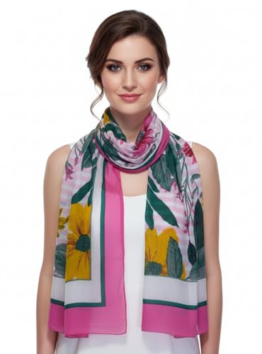 Image of Fabtone Elegant Printed Women's Scarfs |Beach Pareo | 100% Pure Soft Cotton Stole for Ladies /Girls 100x180 cms