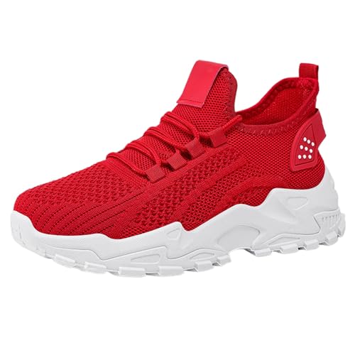 Zapatillas de deporte para mujer, 39, ortopédicas, elásticas, informales, de secado rápido, antideslizantes, suelas suaves, zapatillas de deporte, trekking, invierno, senderismo para mujer, rojo, 43