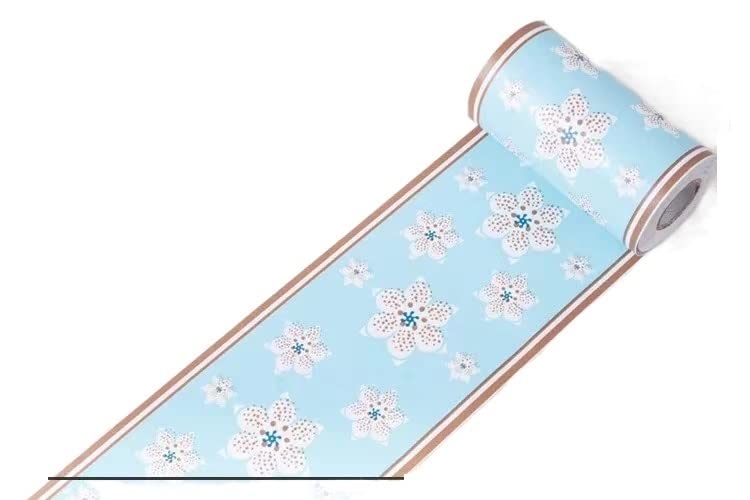 Pegatina de pared de línea de cintura de 10M, cintura de cocina, baño, inodoro, papel tapiz de PVC autoadhesivo impermeable, pegatinas florales for habitación con borde(12)