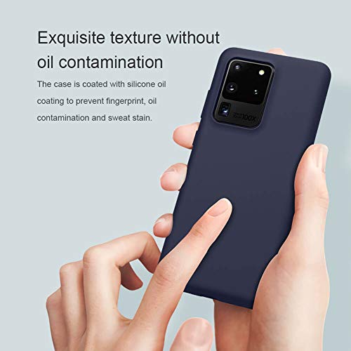 Image of MOBILOVE Back Cover Case for Samsung Galaxy S20 Ultra | Pure Liquid Soft Matte Silicone Case with Logo and Comes with Camera and Screen Protection Back Cover for Samsung Galaxy S20 Ultra (Blue)