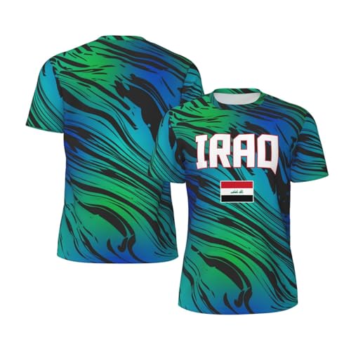 DABOYOZHZH Iraq Flag Cool Iraqans (92) Sports Jersey Mesh T-Shirt 3D Print for Running Cycling Soccer Tennis Fitness Climbing Shirts