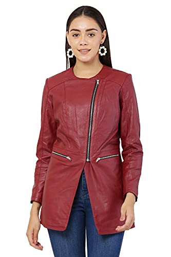 leather jacket cherry colour