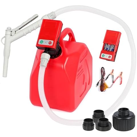 Baudelio Fuel Transfer Pump with Nozzle, AA Battery Powered/DC Power Modes,51" Hose Transfer Pump with Tank Adapter for Most Gas Cans,Portable Liquid Transfer Pump for Gasoline, Diesel,Fuel, Oil, etc Cover