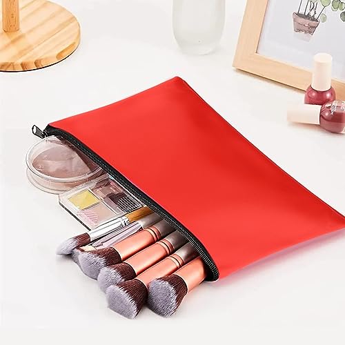 Alicer 3 Stück Geldtasche PU-Leder Banktasche Bankmappe Geldbeutel Geldmappe Dokumententasche Etui mit Reißverschluss auch Stifteeui Kosmetiktasche, 28 x 16 cm(Schwarz+Rot+Grün)