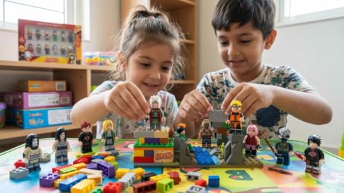 Image of Ninja Anime Building Block Set with Mini Figures and Accessories, Creative Construction Toy for Kids (Naruto 12pcs)