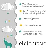 Elefantasie Stapelturm aus Holz personalisierbar mit Namen und Geburtsdaten Gravur Holzspielzeug Bär ab 12 Monaten