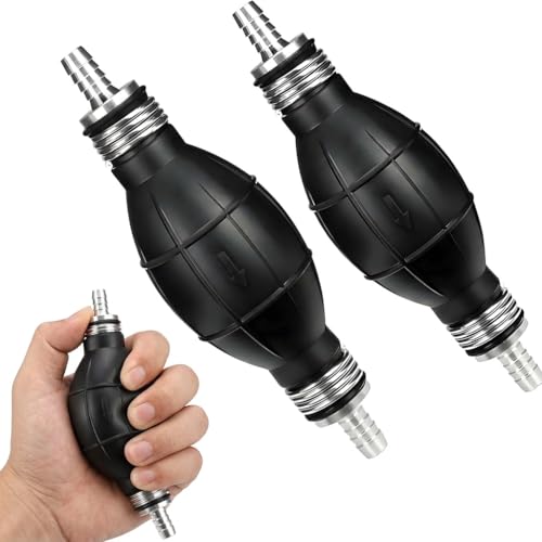 DUSEKI 2 Pièces Poire D'Amorcage Carburant 8mm Pompe à Main pour Carburant Diesel,Pompe Manuelle Carburant Universelle pour Voiture, Bateau, Moteur Diesel,...