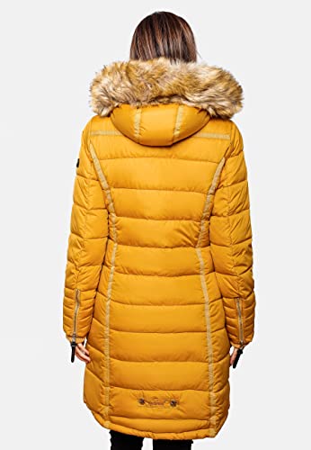 Navahoo Damen Wintermantel Papaya Gelb Gr. S