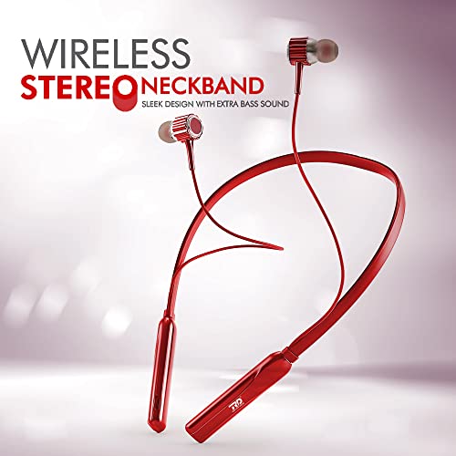 Image of RD M-20 Pro Wireless Bluetooth Stereo Neckband (Red) | 50 Hours Playtime | 10mm Dynamic Drivers | BT v5.12 | IPX4 Water Resistance | Clear Calling with ENC | Ergonomic Fit