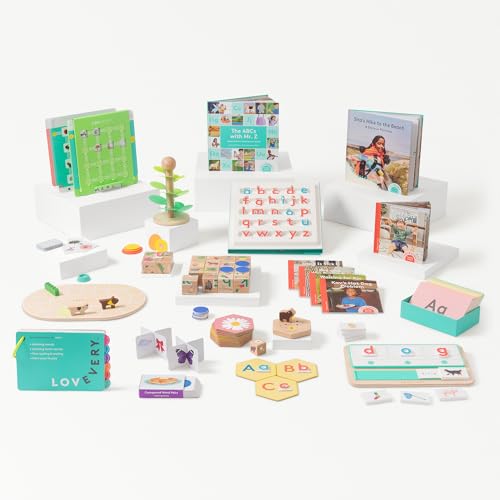 Lovevery Reading Skill Set, Learn to Read for Pre-K and Kindergarten, Fun Phonics Games and Books,...