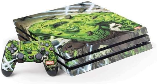 Skinit Decal Gaming Skin Compatible with PS4 Pro Bundle - Officially Licensed Marvel Enraged Hulk Design