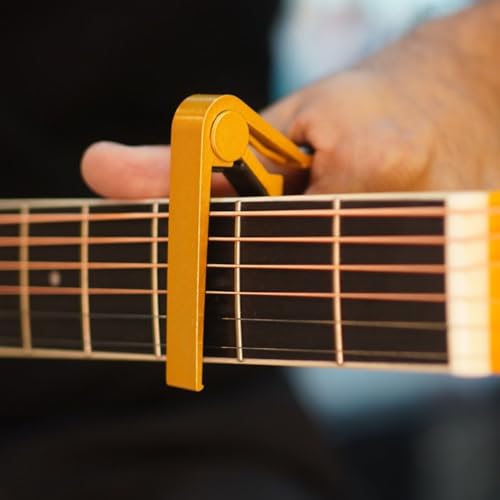 Image of Bajaao Metal Capo For Guitar, Ukulele, Mandolin & Banjo (Yellow)