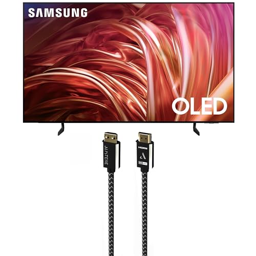 SAMSUNG QN65S85DAEXZA 65 Inch OLED 4K Smart TV with Q-Symphony and an Austere 7S-8KHD2-2.5M VII Series 2.5m Premium Braided 8K HDMI Cable (2024)