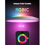 Govee Smart Ceiling Light, RGBIC LED Ceiling Light Fixture, 2400LM Flush Mount Light Fixture, DIY Colors, Works with Alexa, 2200K-6500K Ceiling Lights for Bedroom, Living Room, 12 Inch, 1 Pack - Image 2
