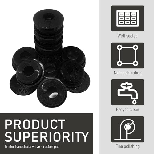 Image of 20 PCS Trailer Handshake Valve Gasket, Waterproof Durable Rubber Vehicle Sealing Ring, Portable Valve Gaskets, Universal Automotive Brake Air Hose Grommet Parts for Most Cars (Black)