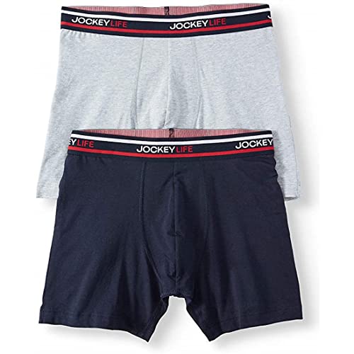 Jockey Life Men's Color Remix Cotton Stretch Boxer Brief, 2-Pack