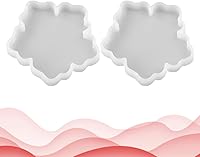 Vista 3 de EXCEART Círculo Stencil 2pcs Coaster Mold Blanco Colgante Arte Suministros Fabricación de Joyería