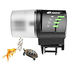 RESUN Automatic Fish Feeder, 100/200ml Auto Fish Food Dispenser Aquarium Tank Adjustable Timer for Holiday Vacation Weekend (AF2020)