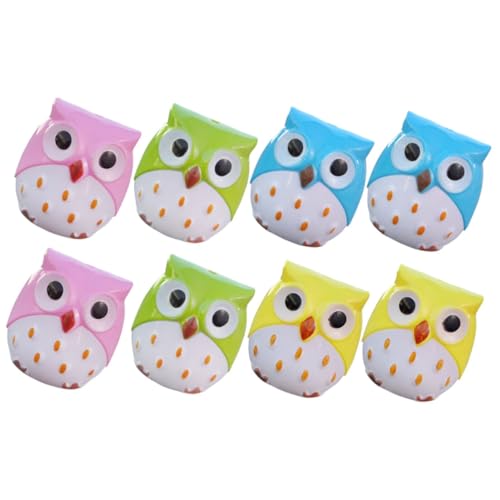 LALAFINA 8本 フクロウ 鉛筆 削り器 色付き鉛筆 学校用 家庭用 鉛筆 削り器 文房具 ハンド 削り器 ポータブル 器 両穴 器 鉛筆 アクセサリー