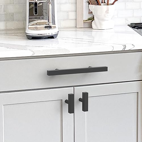 Astre 10 Pack 96mm Black Kitchen Handles Stainless Steel Kitchen Cupboard Handles Cabinet ...