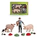 FLORMOON giocattoli per animali da fattoria 11 pz realistici figure animali maiale modello di azione scientifica apprendimento giocattoli educativi regalo di compleanno topper per torta per bambini